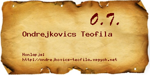 Ondrejkovics Teofila névjegykártya